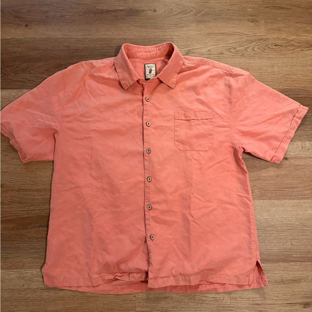 Jamaica Jaxx Men's Coral Button Down Shirt